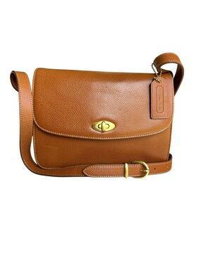 Coach Vintage Madison Spence Shoulder Bag Turn Lock British Tan Leather